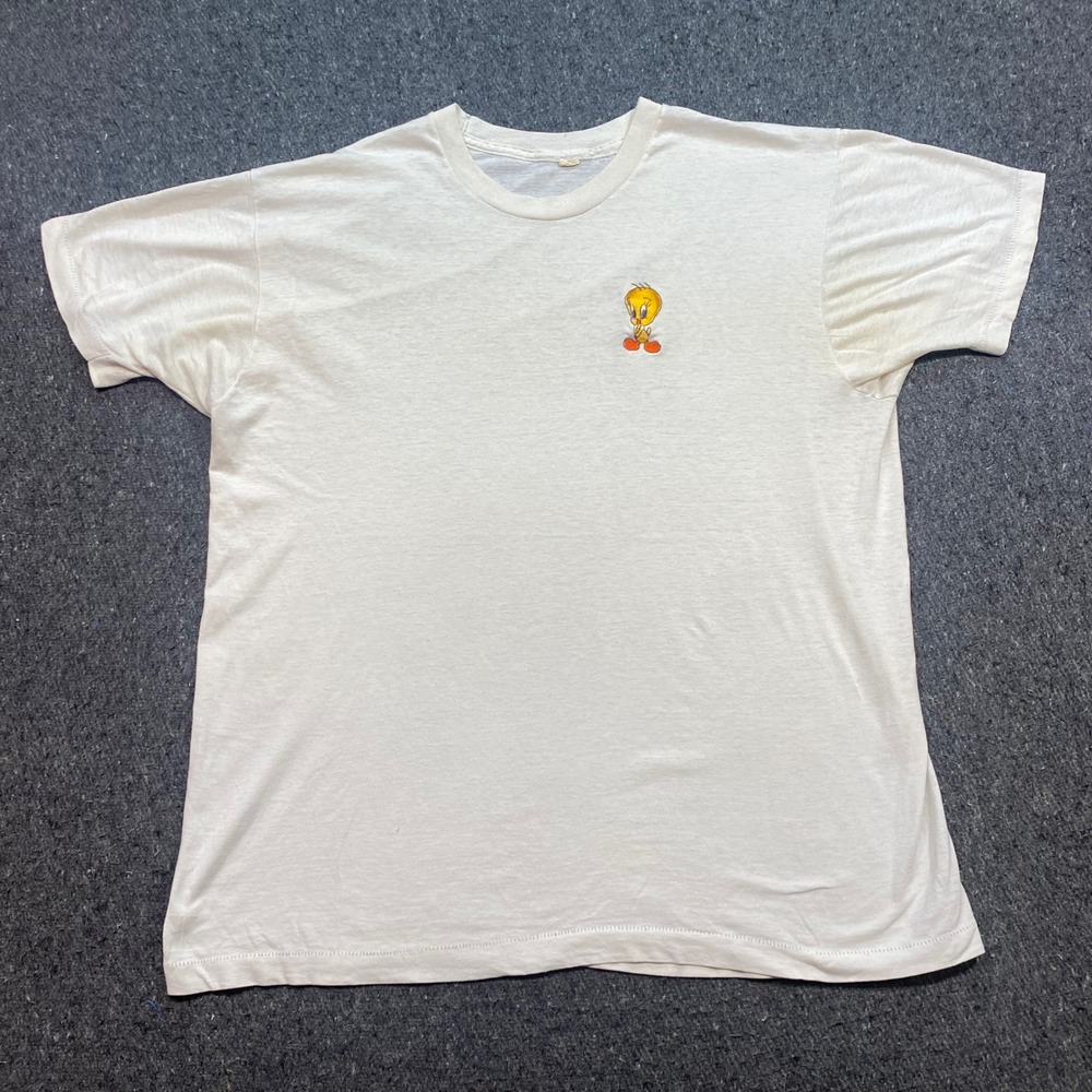 Tweety Bird TShirt Sz L Mens White Skater Grunge Single Stitch Looney Tunes 90s